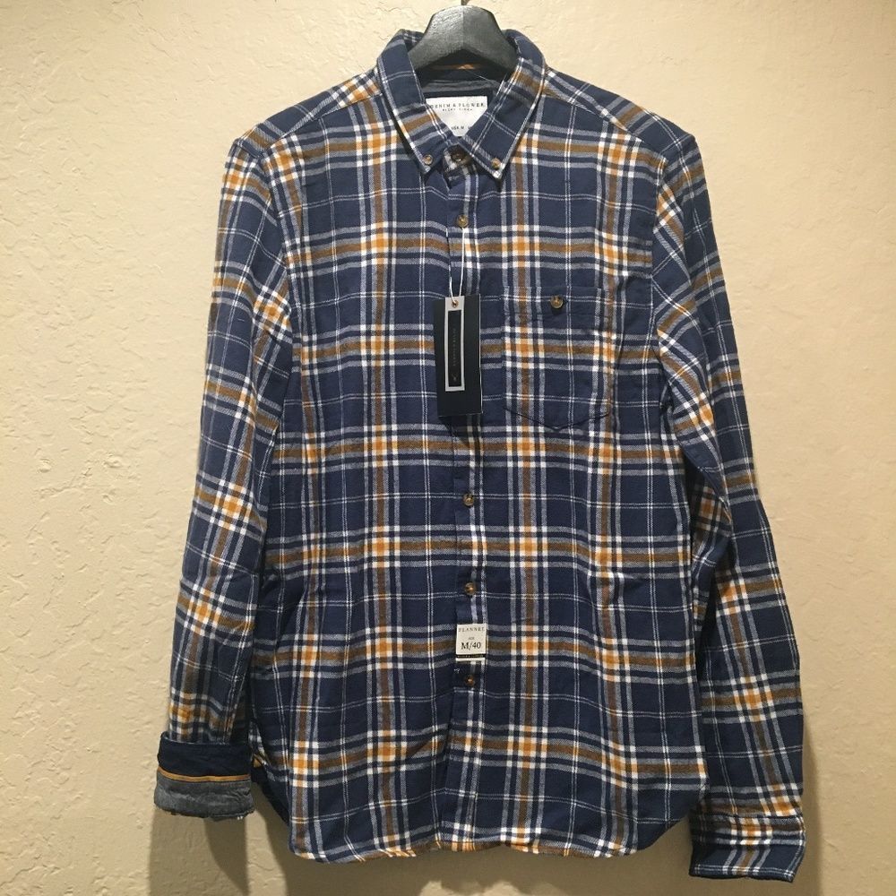 Denim & Flower Flannel Shirt NWT